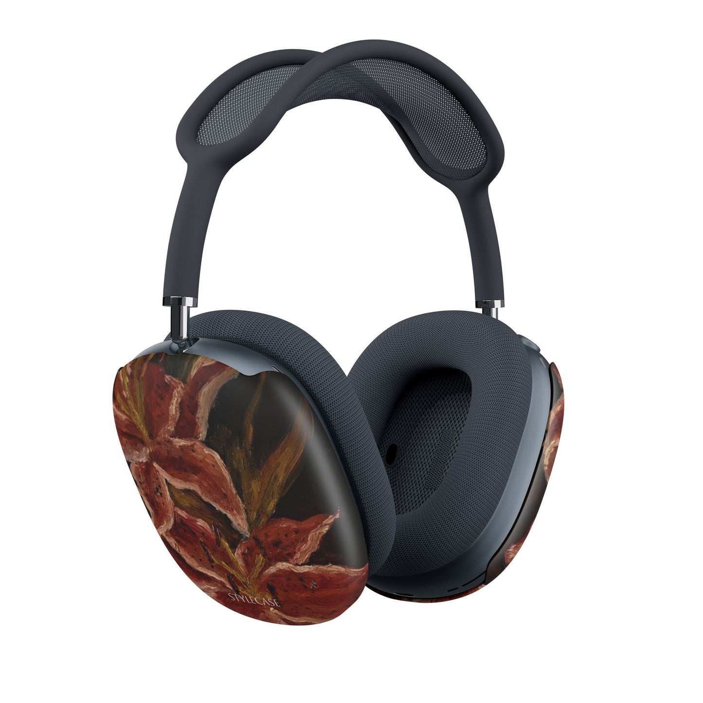 Floral Red Orchid AirPods Max Case — Protective Decorative Headphones Case