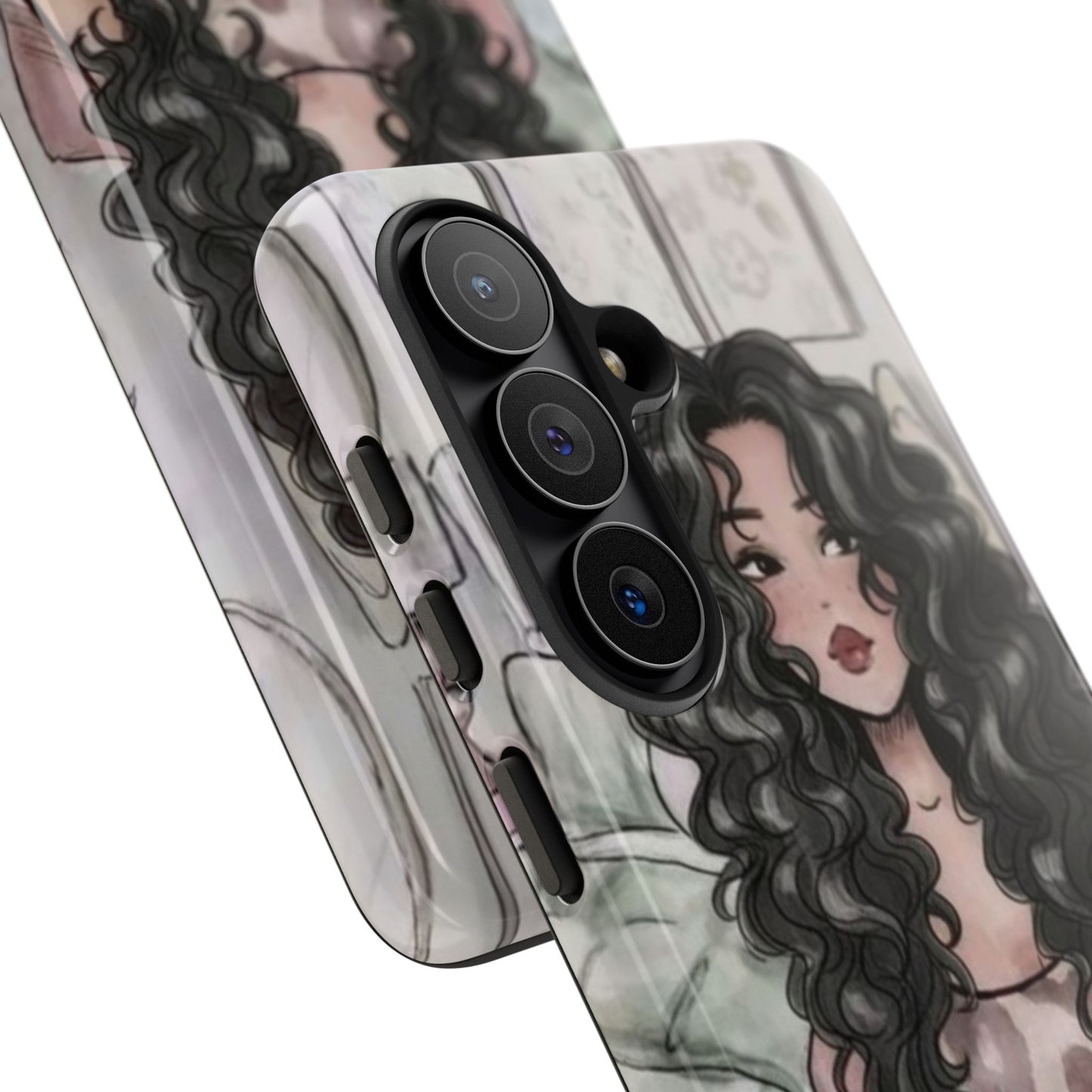 Curly Girl Cozy Phone Case — Samsung And Iphone Tough Case