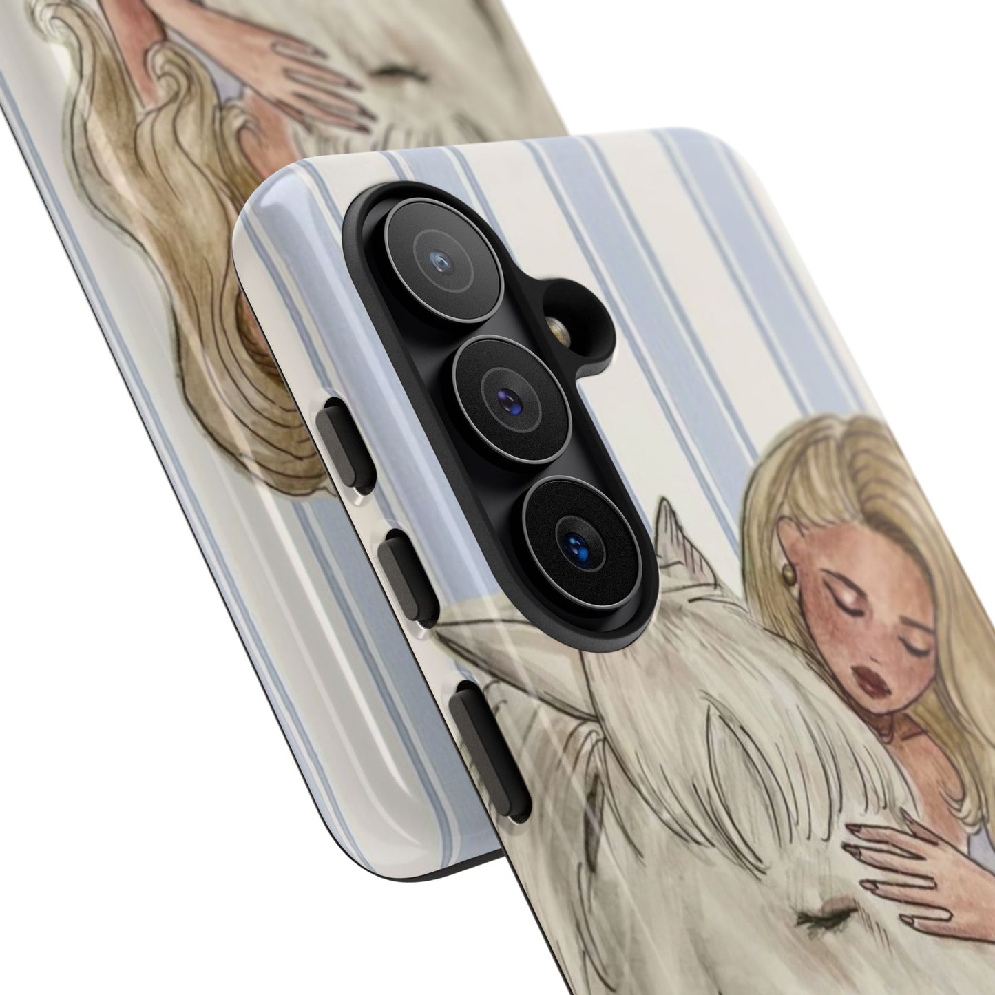 Blonde Woman & White Horse Phone Case - Samsung & Iphone Case