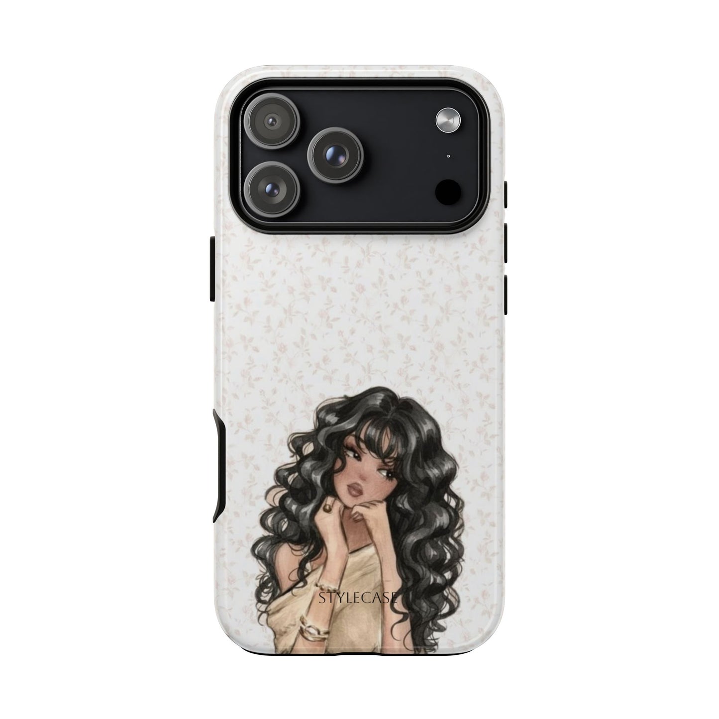 Curly-Haired Girl Phone Case — Cute Samsung & Iphone Protective Cover