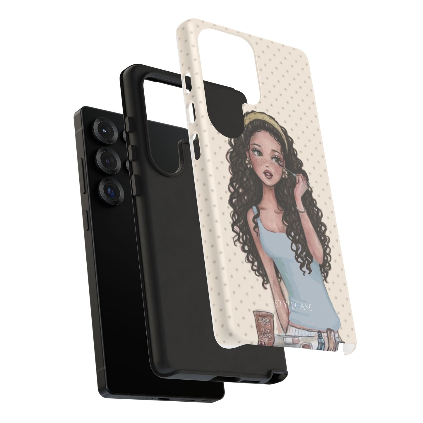 Cute Curly Girl Phone Case — Protective Samsung & Iphone Cover