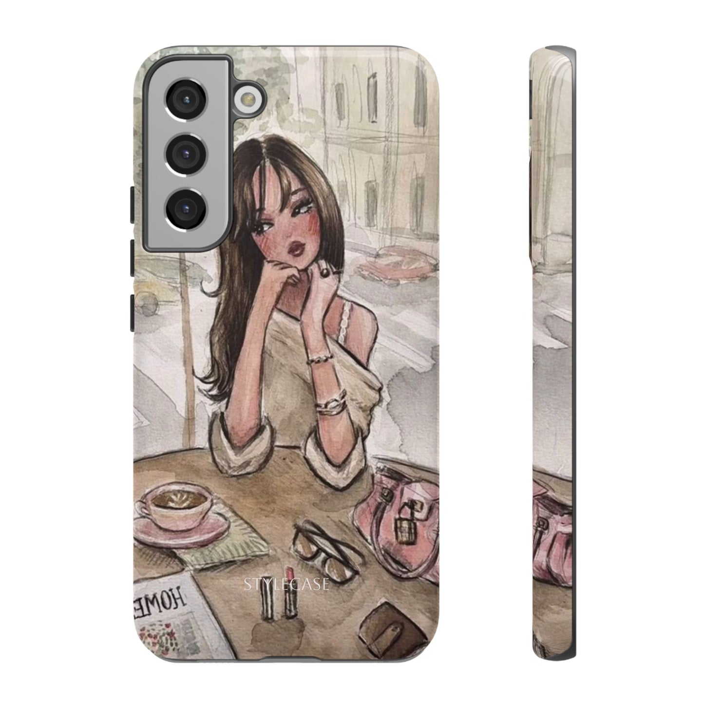 Chic Girl Café Phone Case — Cute Samsung & Iphone Cover