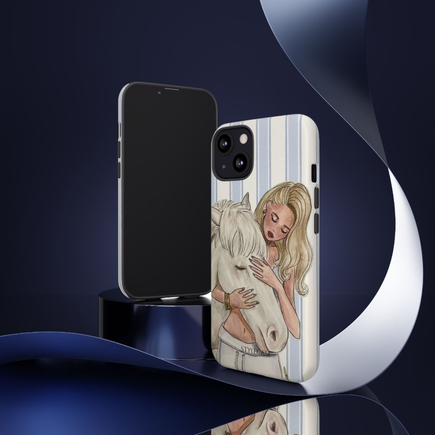Blonde Woman & White Horse Phone Case - Samsung & Iphone Case