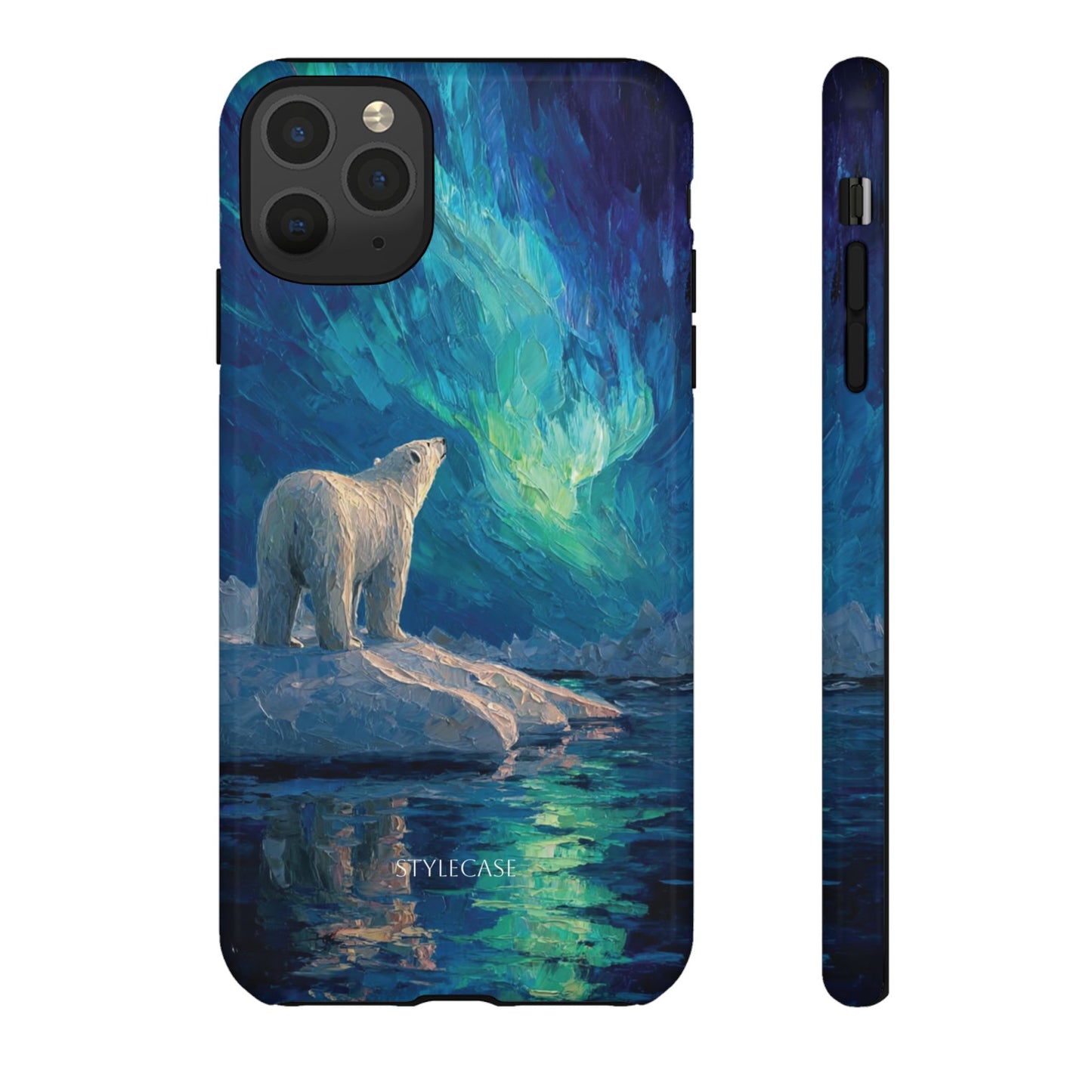 Aurora Night Phone Case — Polar Bear Protective iPhone And Samsung Cover