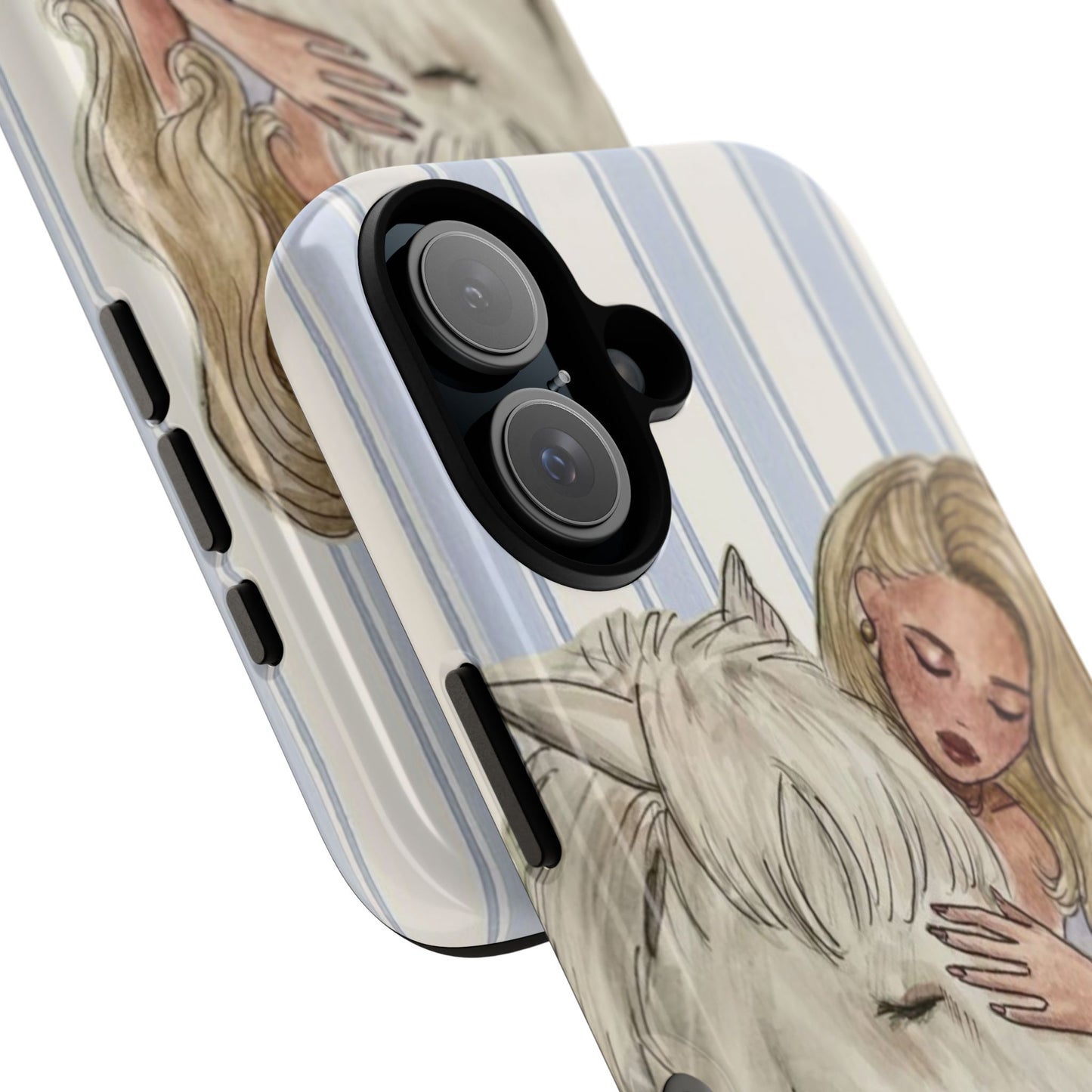 Blonde Woman & White Horse Phone Case - Samsung & Iphone Case