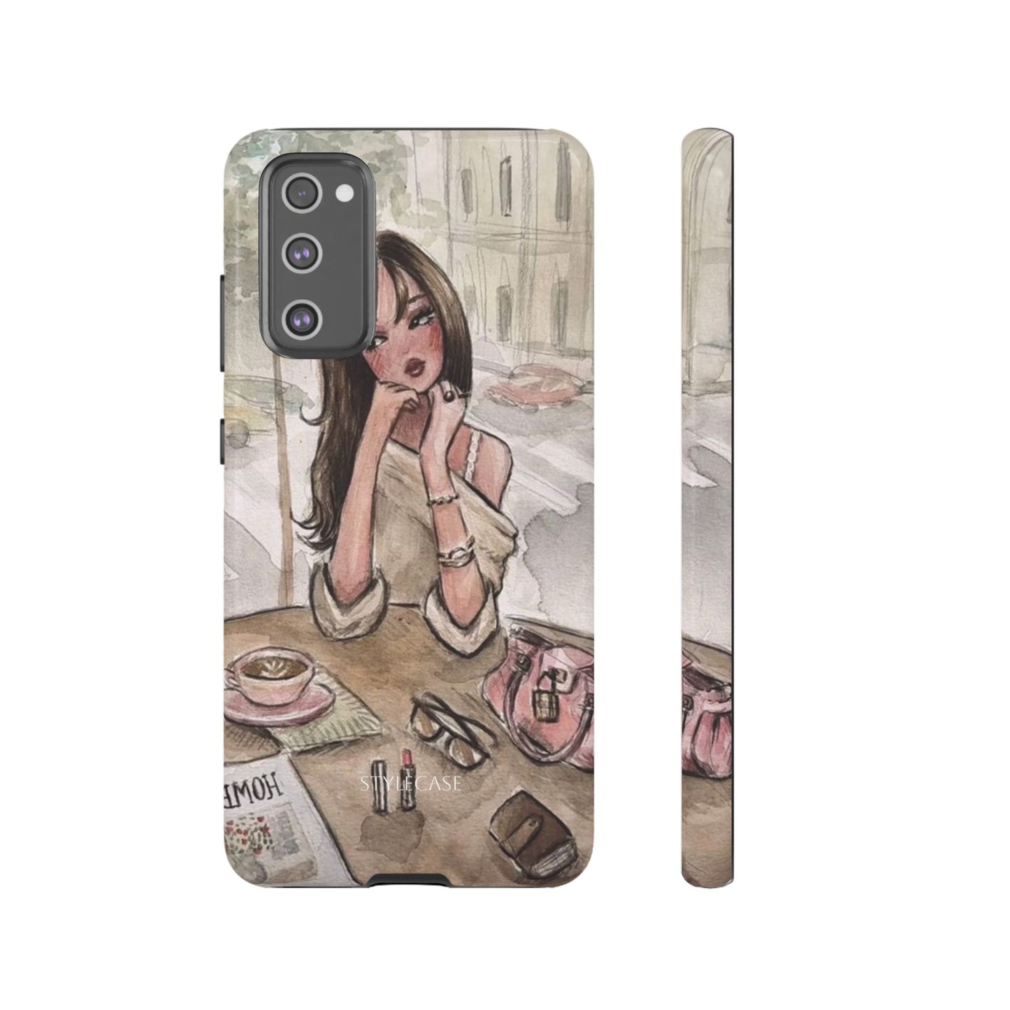 Chic Girl Café Phone Case — Cute Samsung & Iphone Cover
