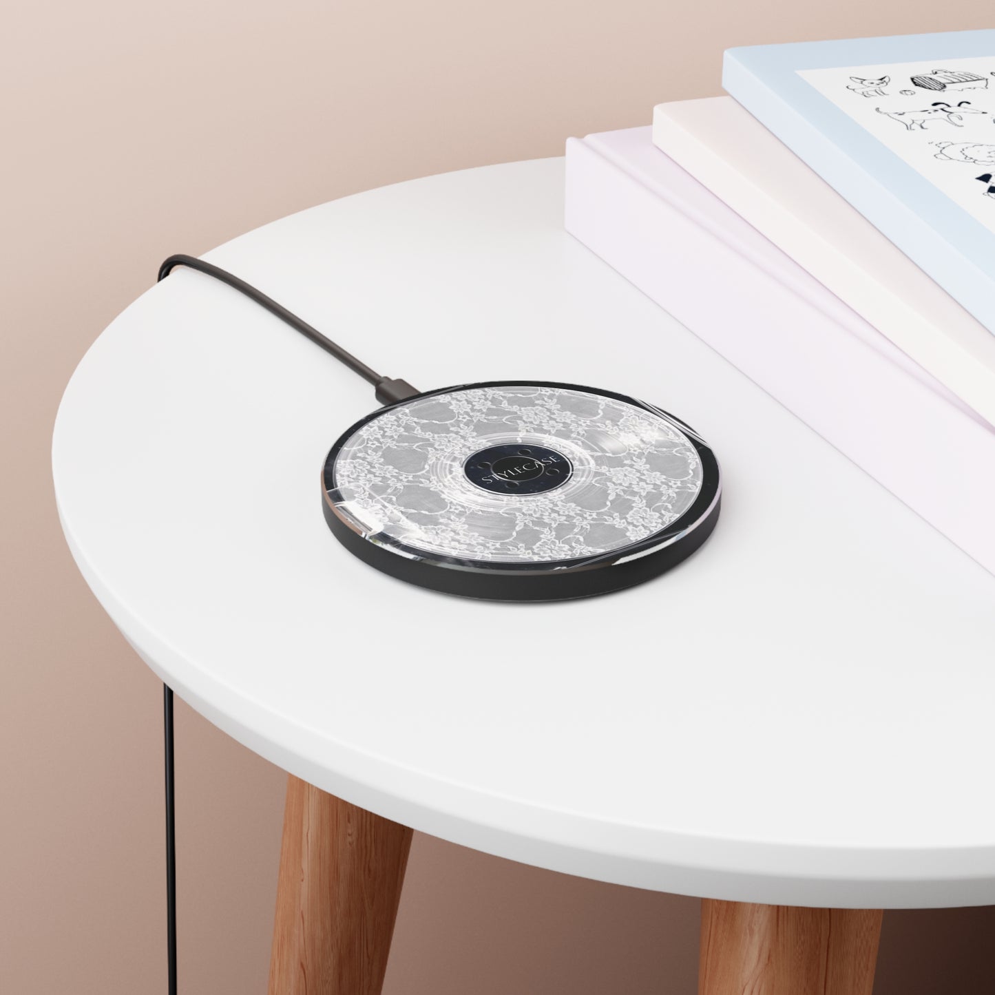 Wireless Charger — Elegant White Lace Fast Wireless Charging Pad