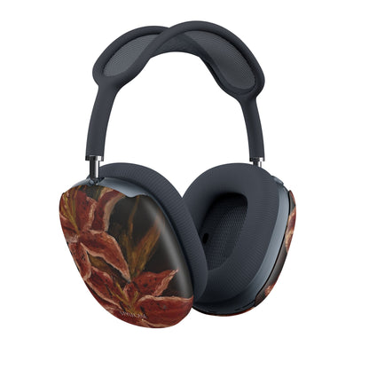 Floral Red Orchid AirPods Max Case — Protective Decorative Headphones Case