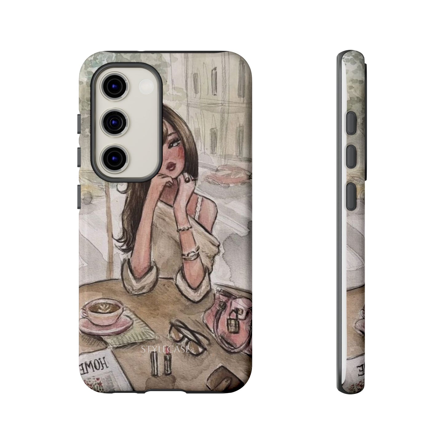 Chic Girl Café Phone Case — Cute Samsung & Iphone Cover