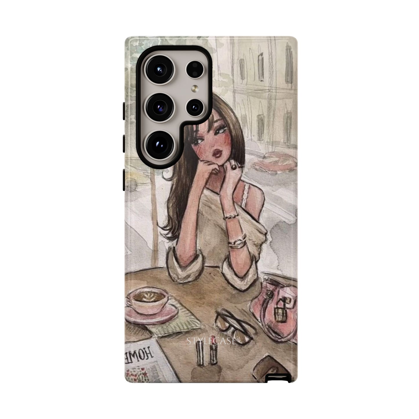 Chic Girl Café Phone Case — Cute Samsung & Iphone Cover
