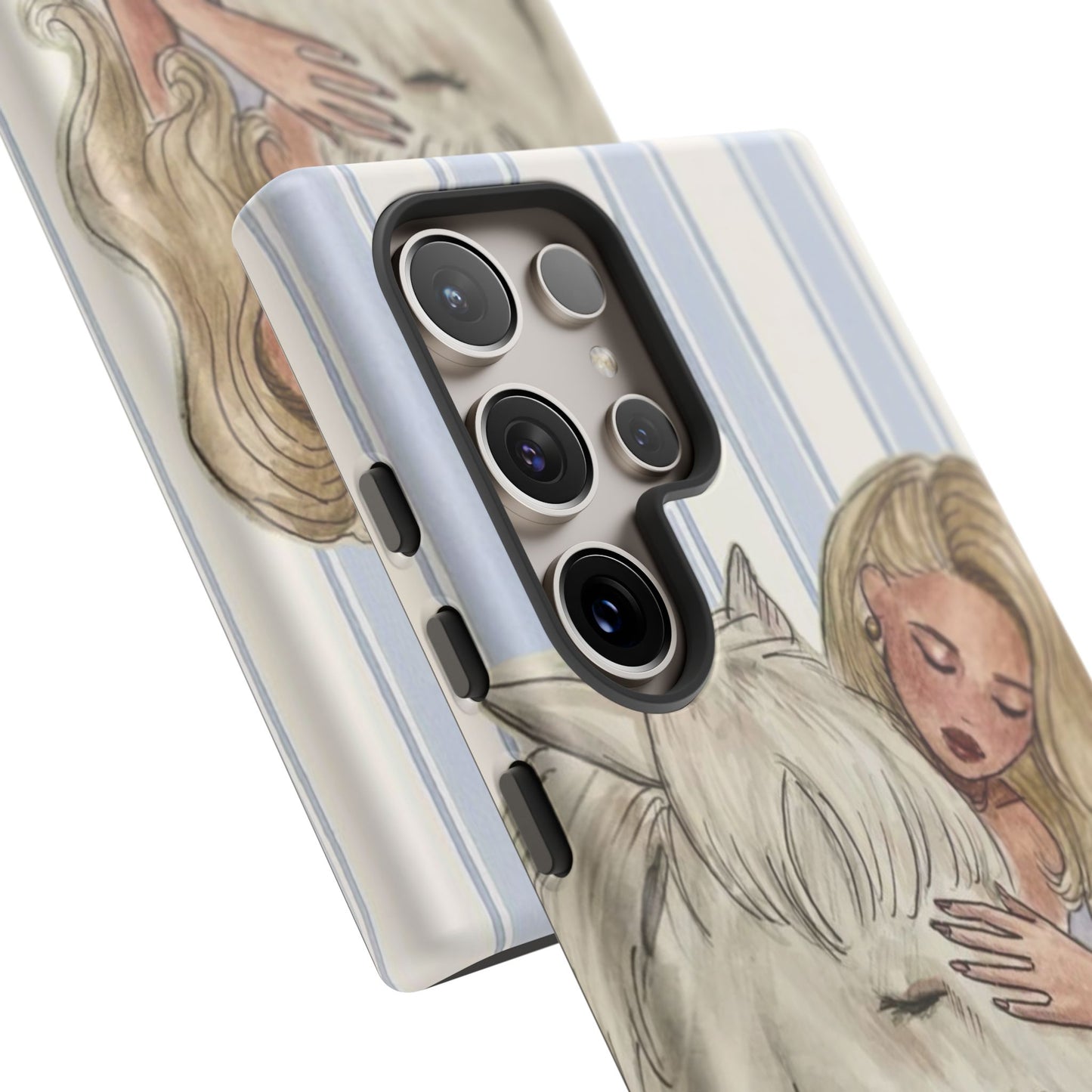 Blonde Woman & White Horse Phone Case - Samsung & Iphone Case
