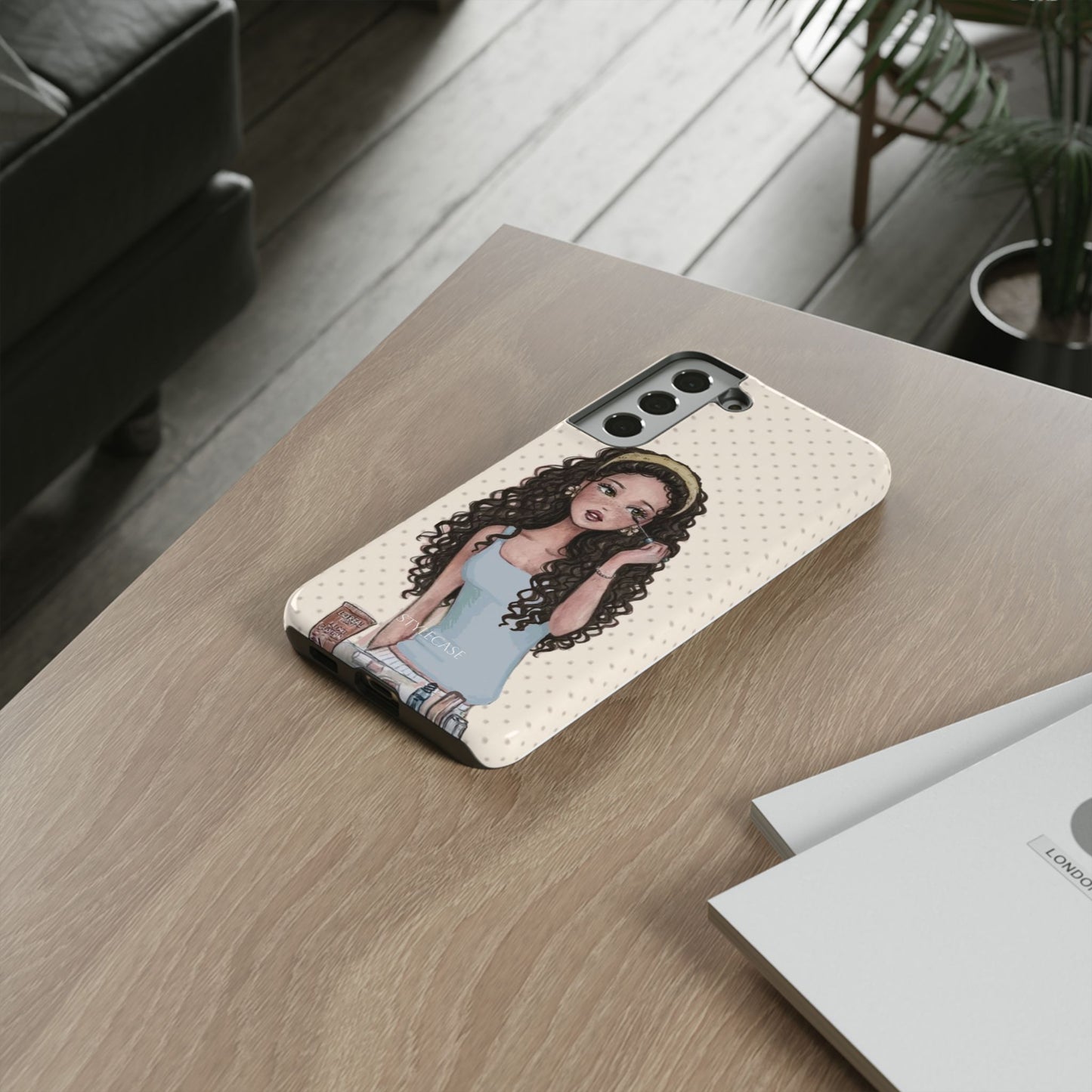 Cute Curly Girl Phone Case — Protective Samsung & Iphone Cover