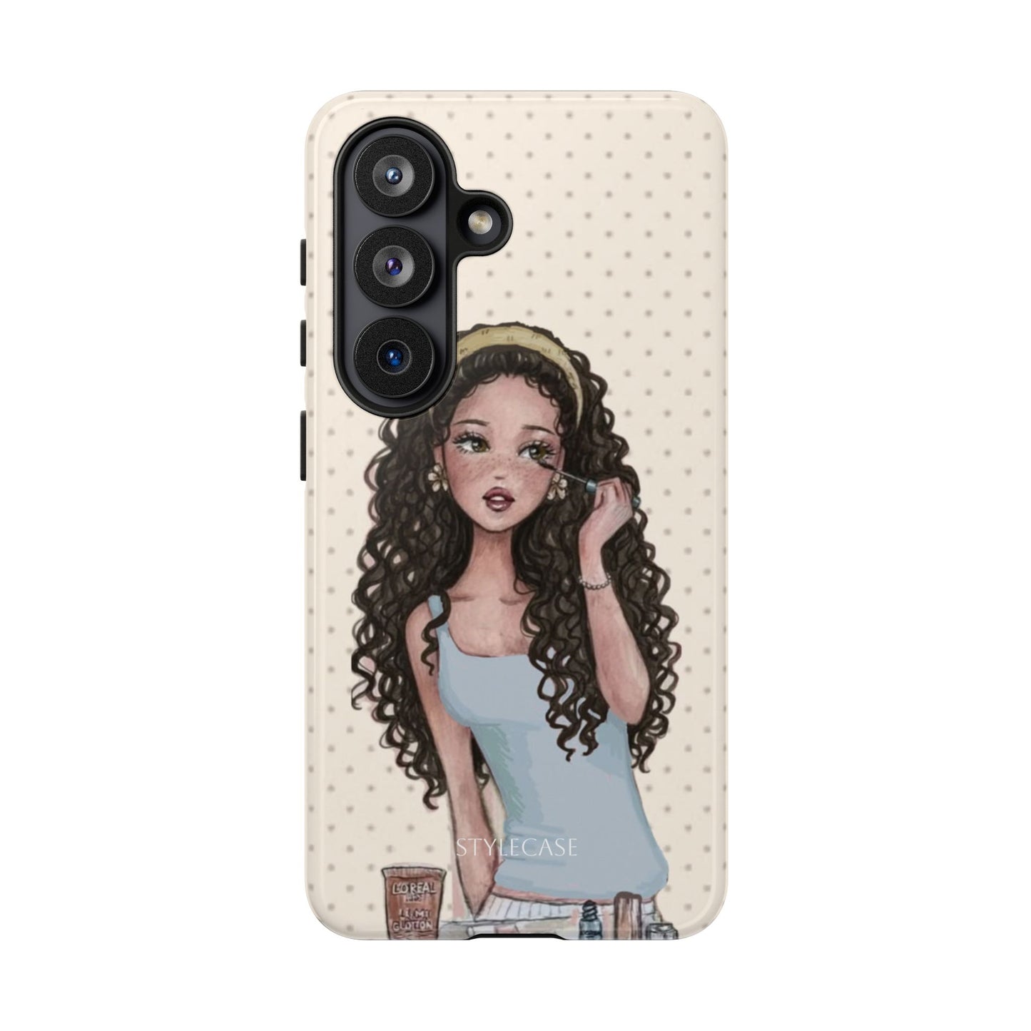 Cute Curly Girl Phone Case — Protective Samsung & Iphone Cover