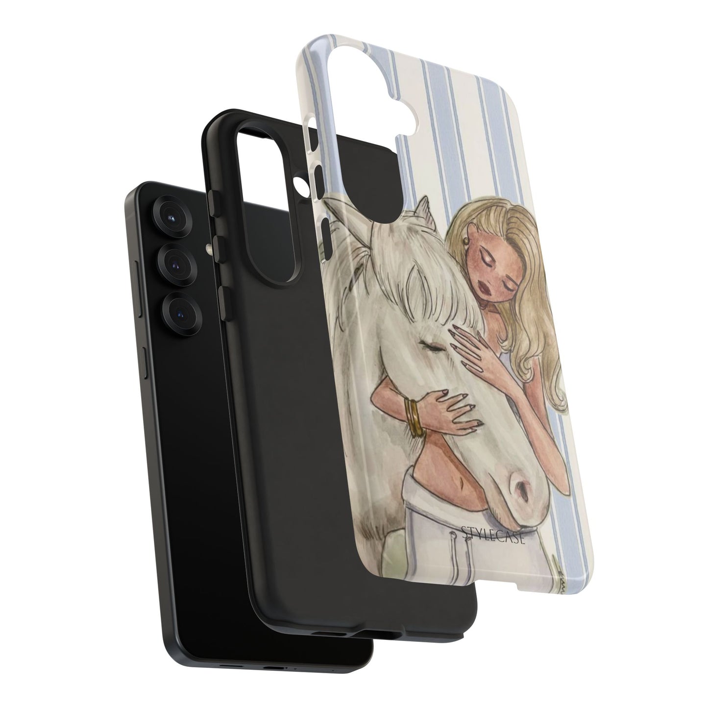 Blonde Woman & White Horse Phone Case - Samsung & Iphone Case