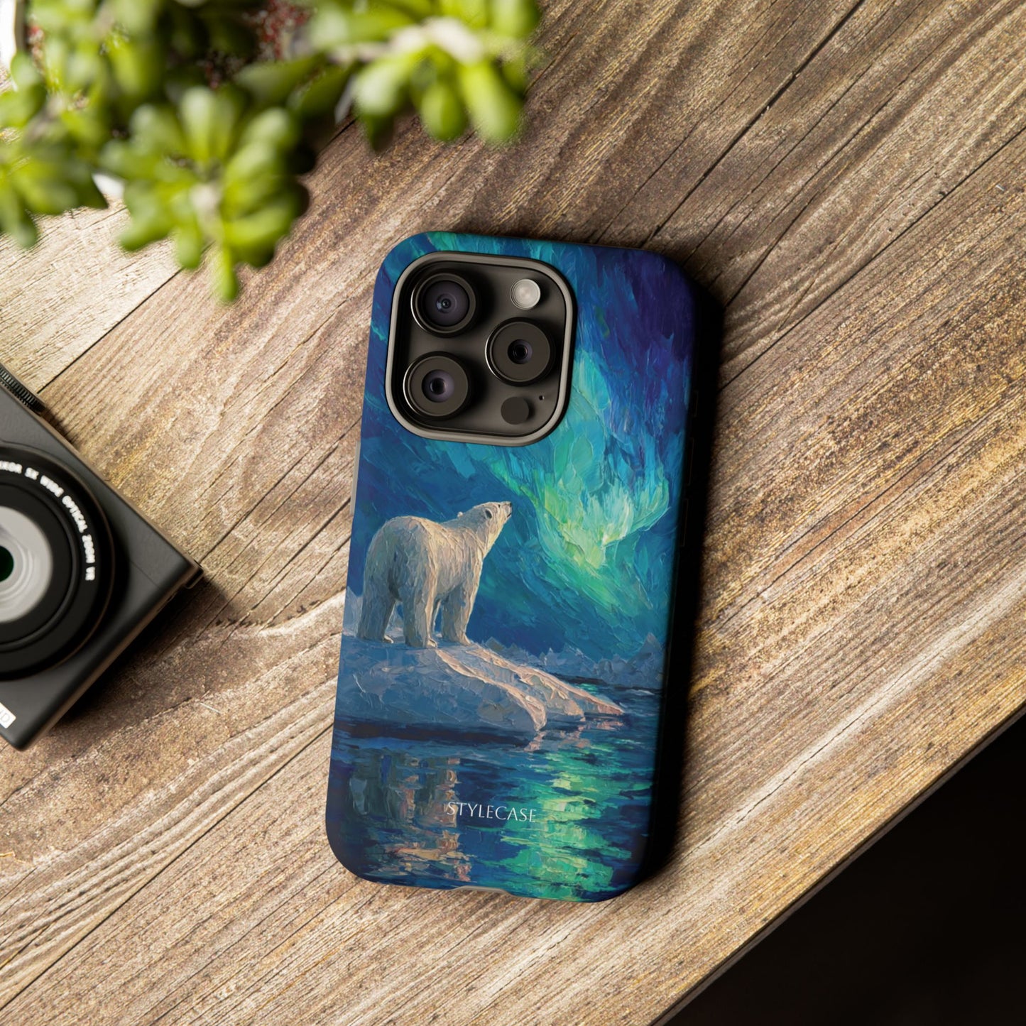 Aurora Night Phone Case — Polar Bear Protective iPhone And Samsung Cover
