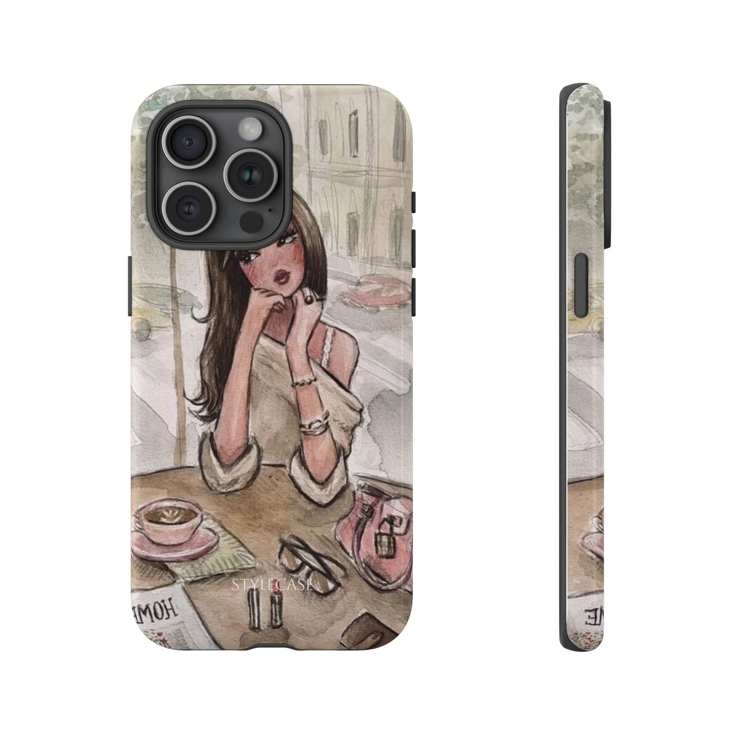 Chic Girl Café Phone Case — Cute Samsung & Iphone Cover