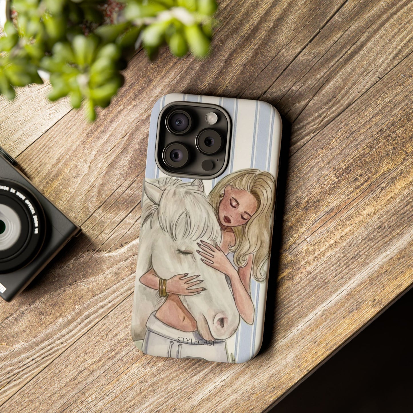 Blonde Woman & White Horse Phone Case - Samsung & Iphone Case