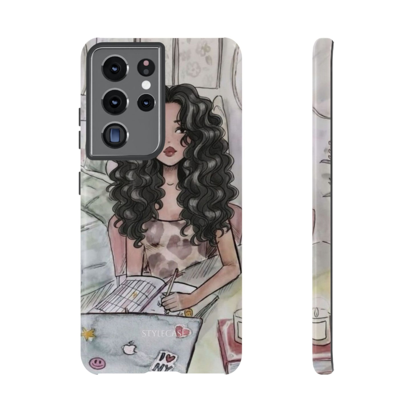 Curly Girl Cozy Phone Case — Samsung And Iphone Tough Case
