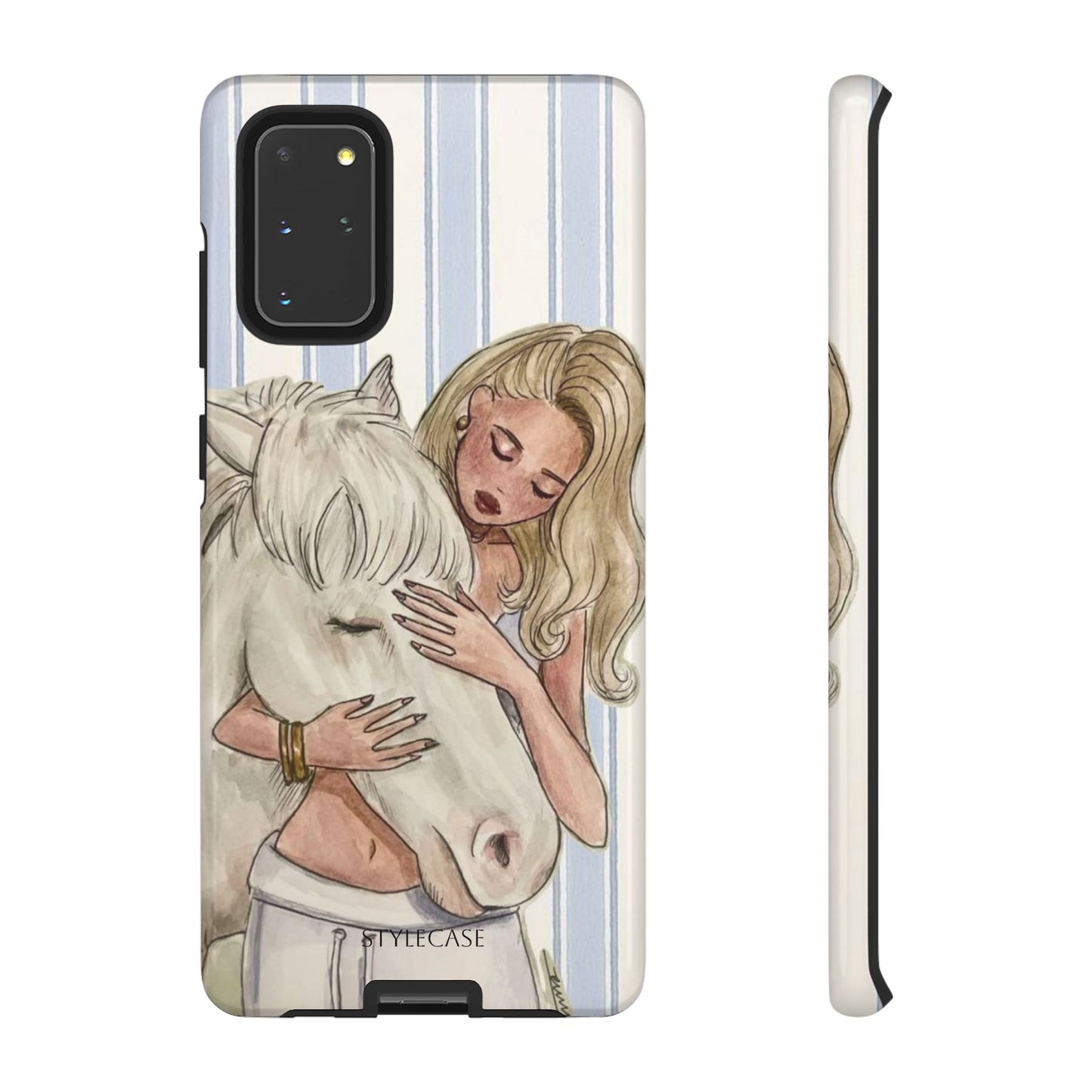 Blonde Woman & White Horse Phone Case - Samsung & Iphone Case