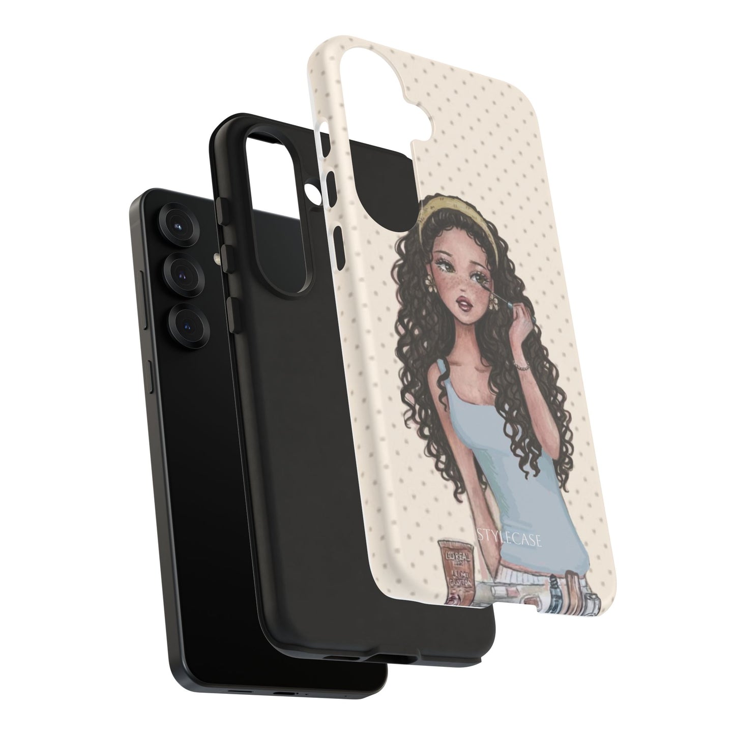 Cute Curly Girl Phone Case — Protective Samsung & Iphone Cover