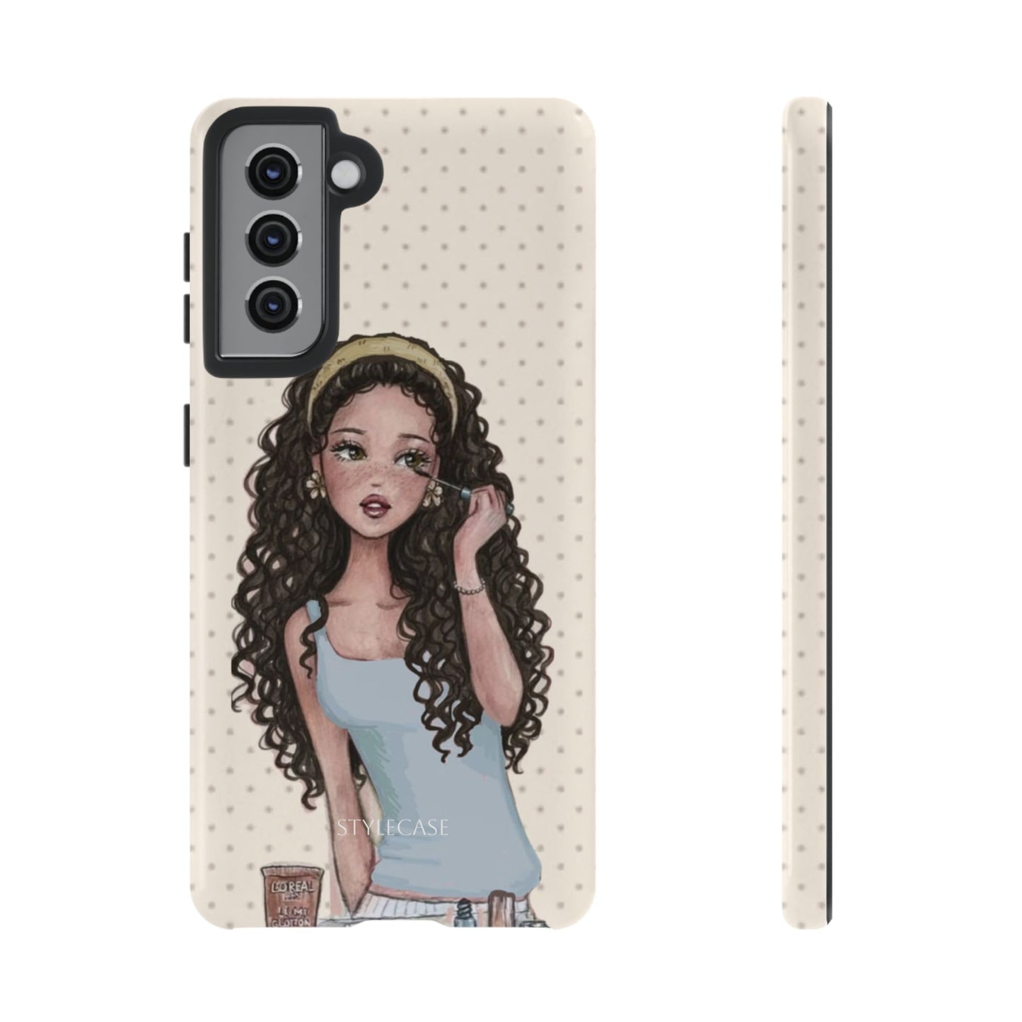 Cute Curly Girl Phone Case — Protective Samsung & Iphone Cover
