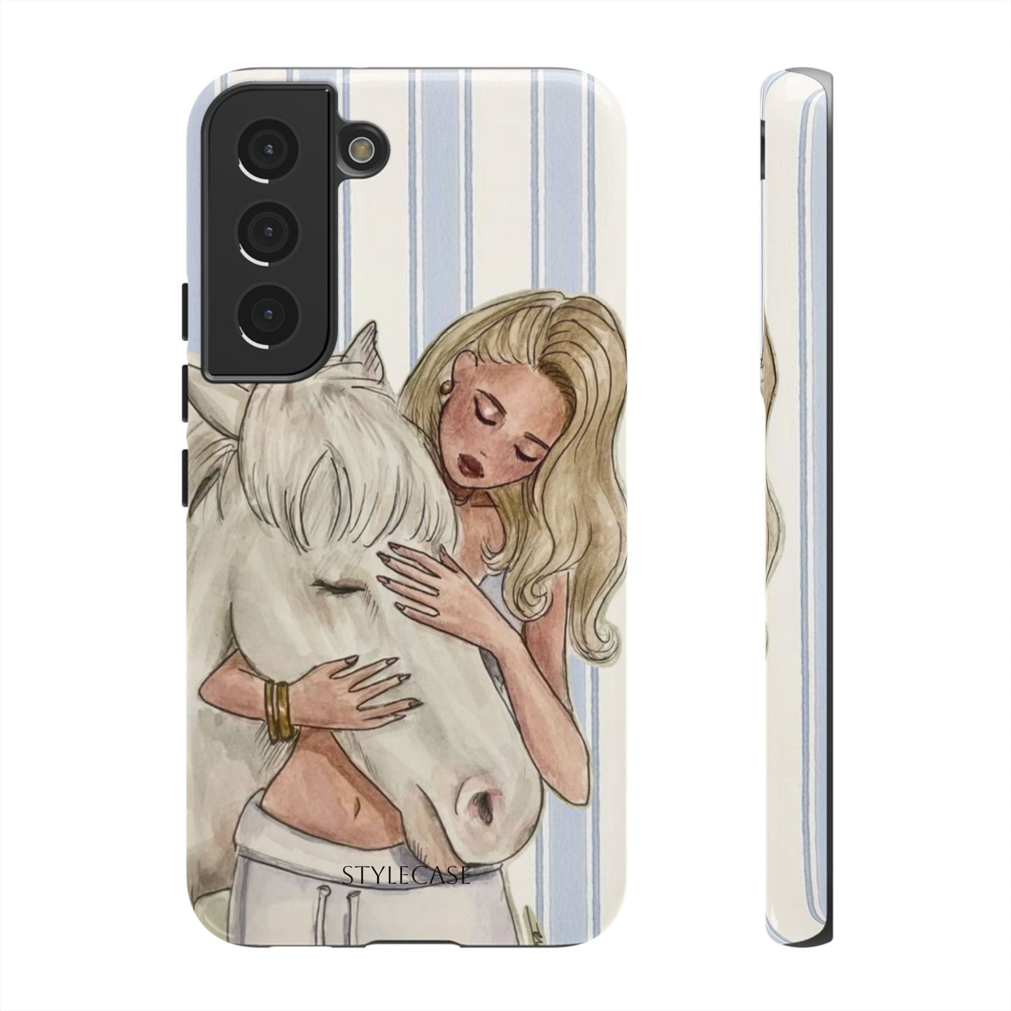 Blonde Woman & White Horse Phone Case - Samsung & Iphone Case
