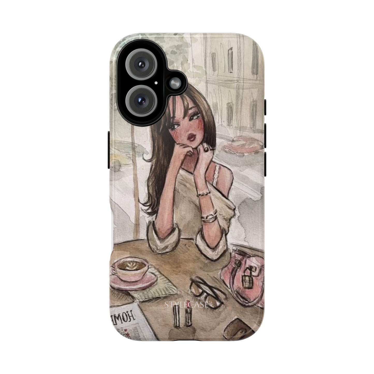 Chic Girl Café Phone Case — Cute Samsung & Iphone Cover