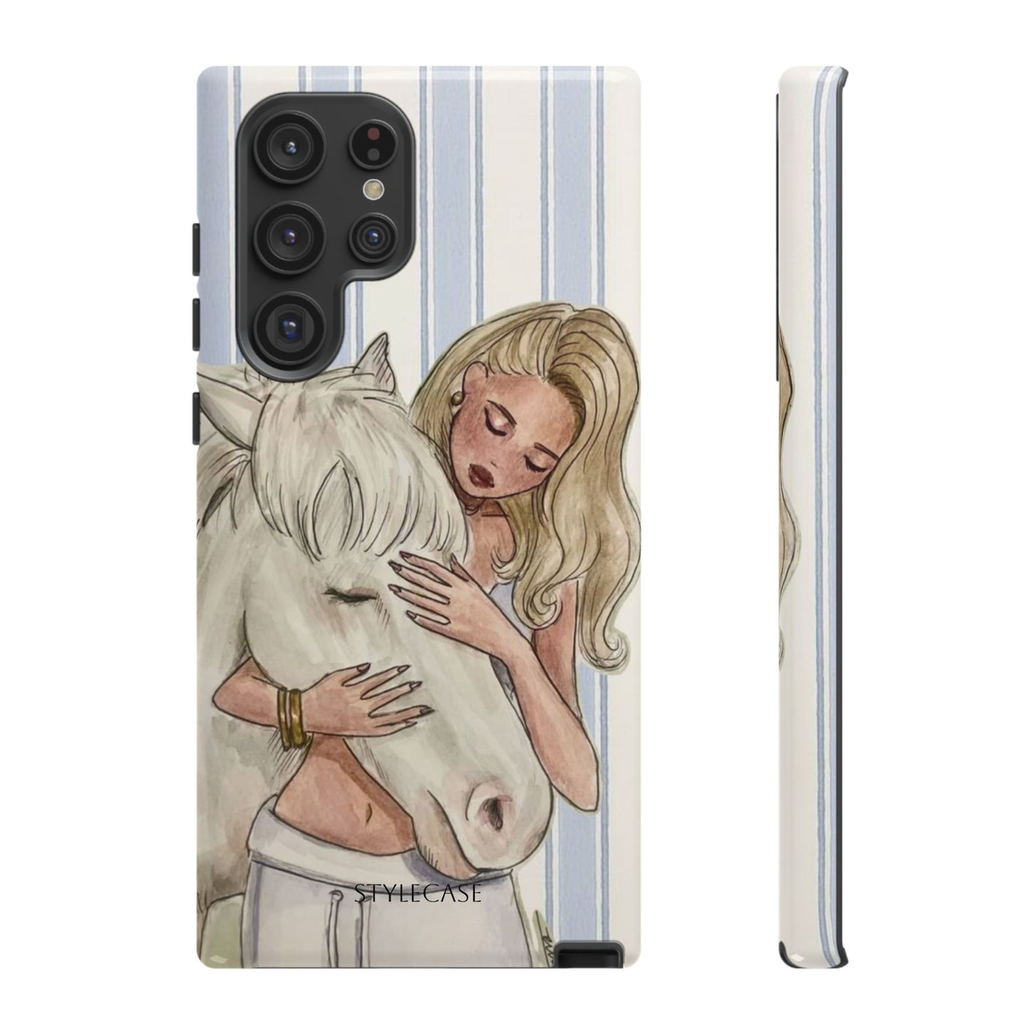 Blonde Woman & White Horse Phone Case - Samsung & Iphone Case