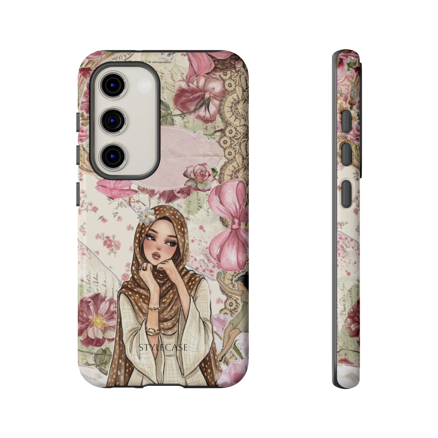 Hijab Girl Phone Case — Pink Vintage Samsung And Iphone Tough Case