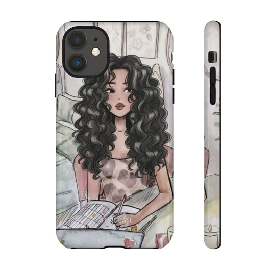 Curly Girl Cozy Phone Case — Samsung And Iphone Tough Case