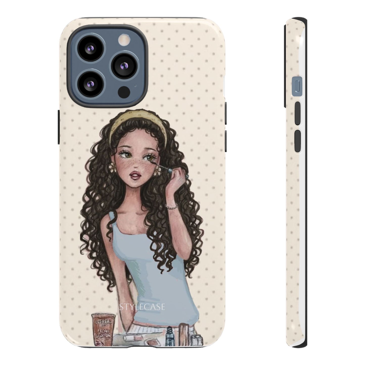 Cute Curly Girl Phone Case — Protective Samsung & Iphone Cover