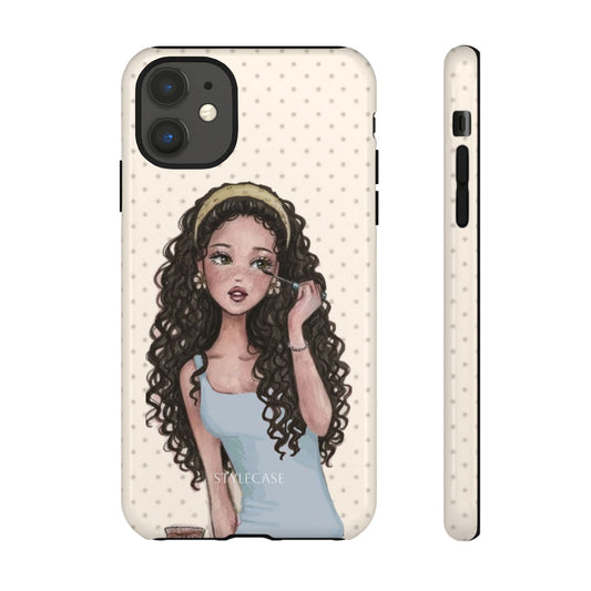 Cute Curly Girl Phone Case — Protective Samsung & Iphone Cover Printify
