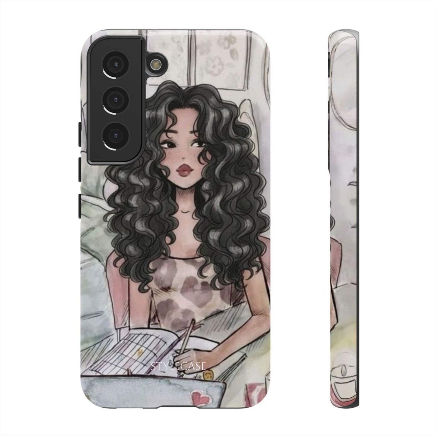 Curly Girl Cozy Phone Case — Samsung And Iphone Tough Case