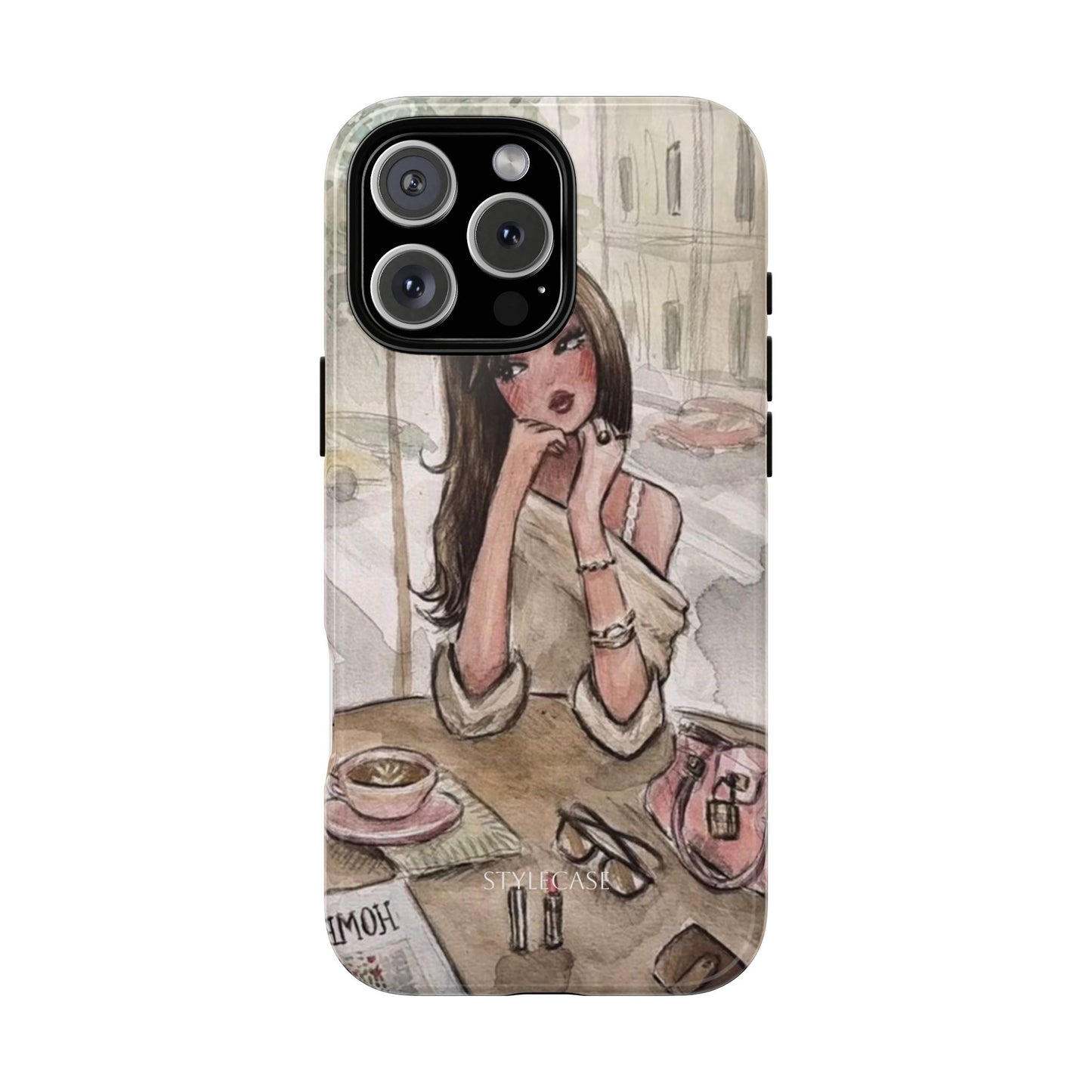 Chic Girl Café Phone Case — Cute Samsung & Iphone Cover