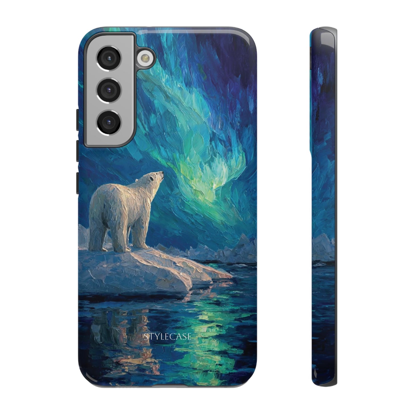 Aurora Night Phone Case — Polar Bear Protective iPhone And Samsung Cover