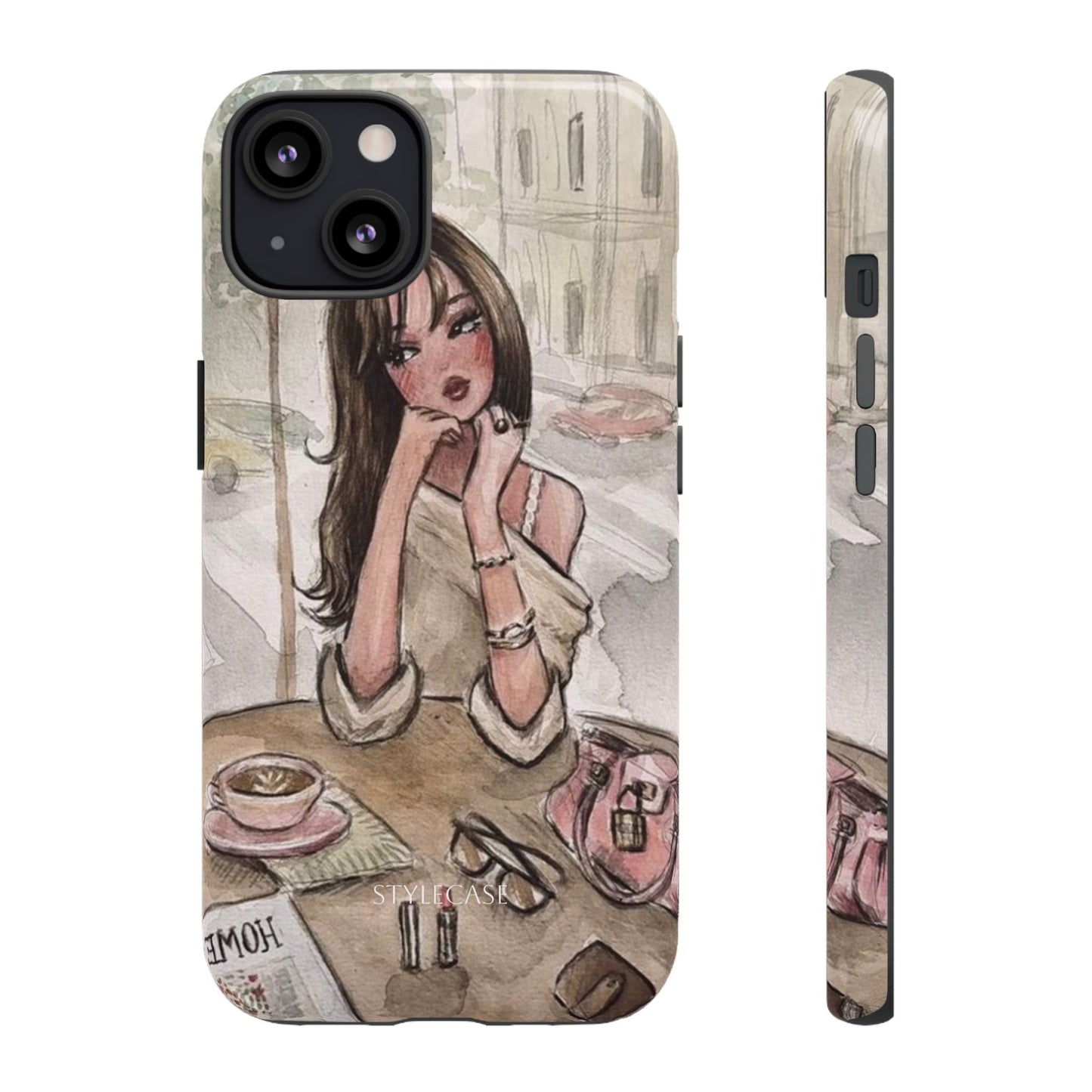 Chic Girl Café Phone Case — Cute Samsung & Iphone Cover
