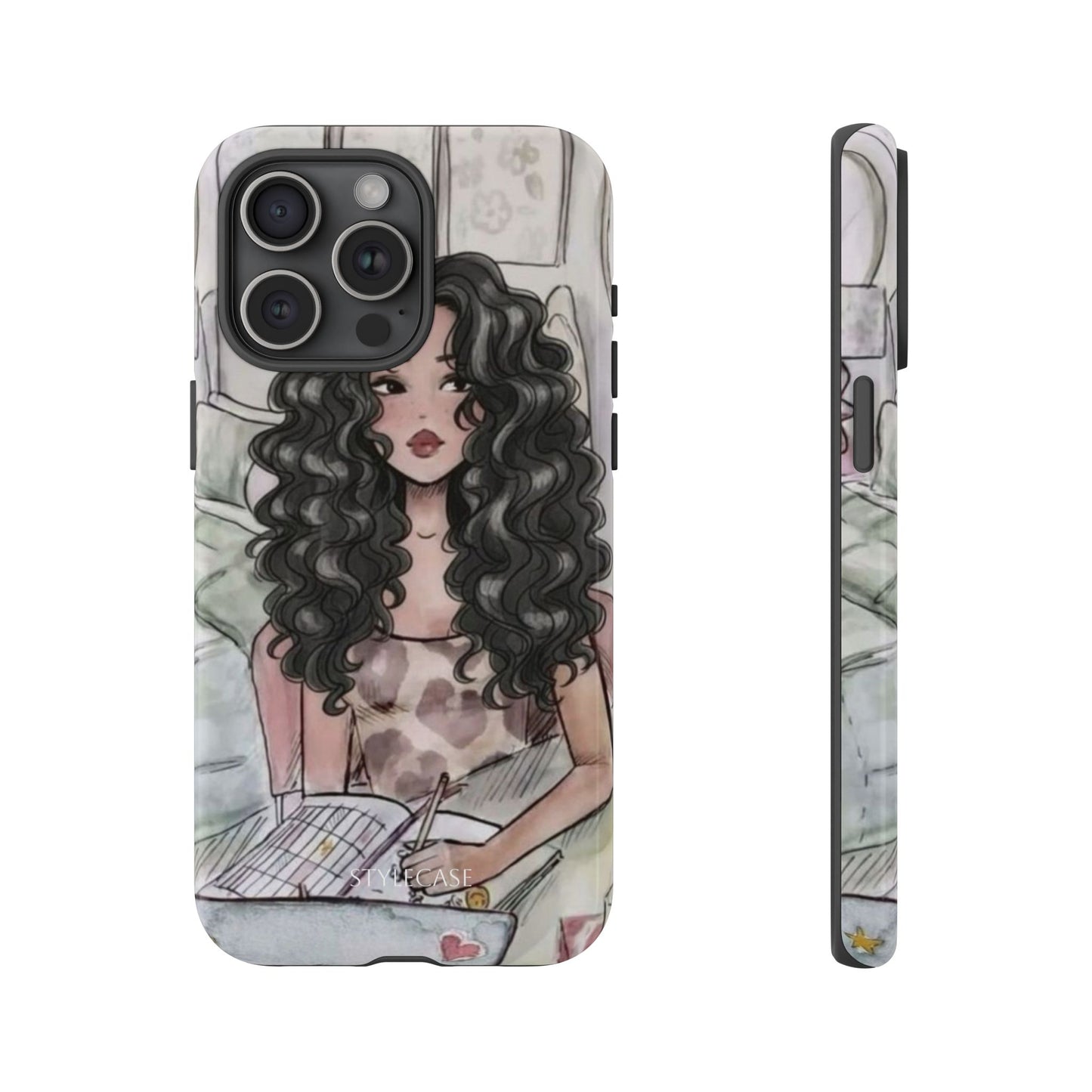 Curly Girl Cozy Phone Case — Samsung And Iphone Tough Case
