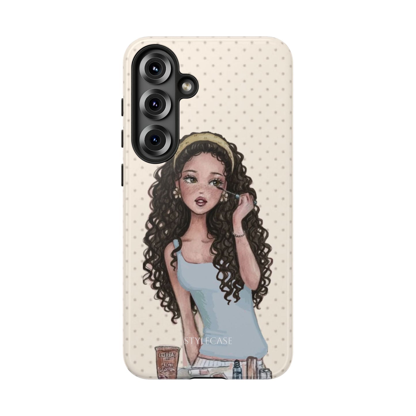 Cute Curly Girl Phone Case — Protective Samsung & Iphone Cover