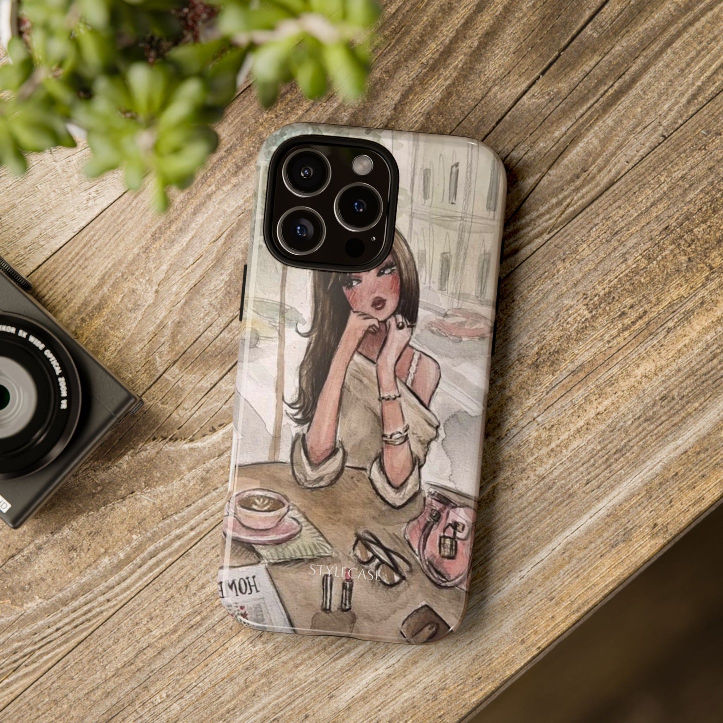 Chic Girl Café Phone Case — Cute Samsung & Iphone Cover