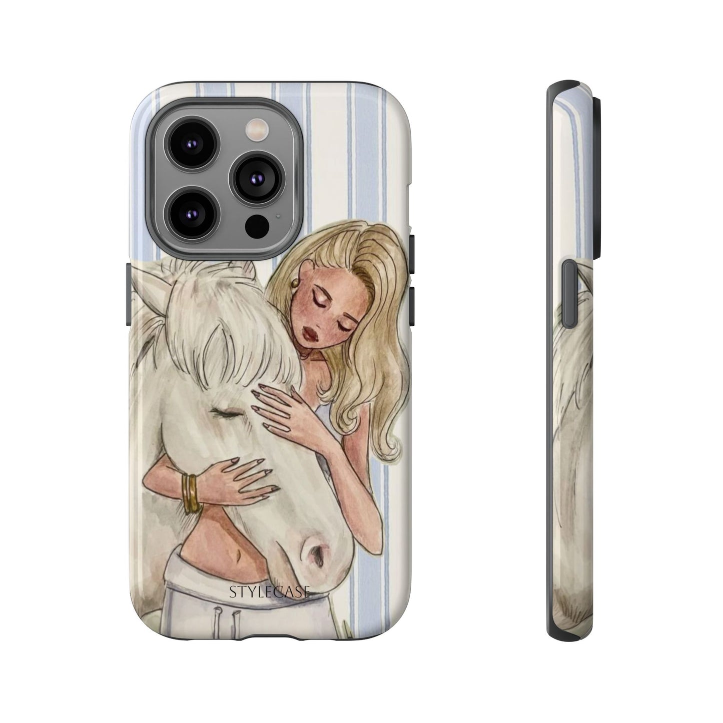 Blonde Woman & White Horse Phone Case - Samsung & Iphone Case