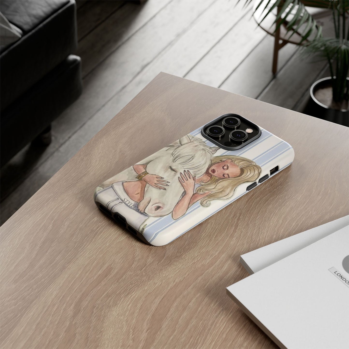 Blonde Woman & White Horse Phone Case - Samsung & Iphone Case