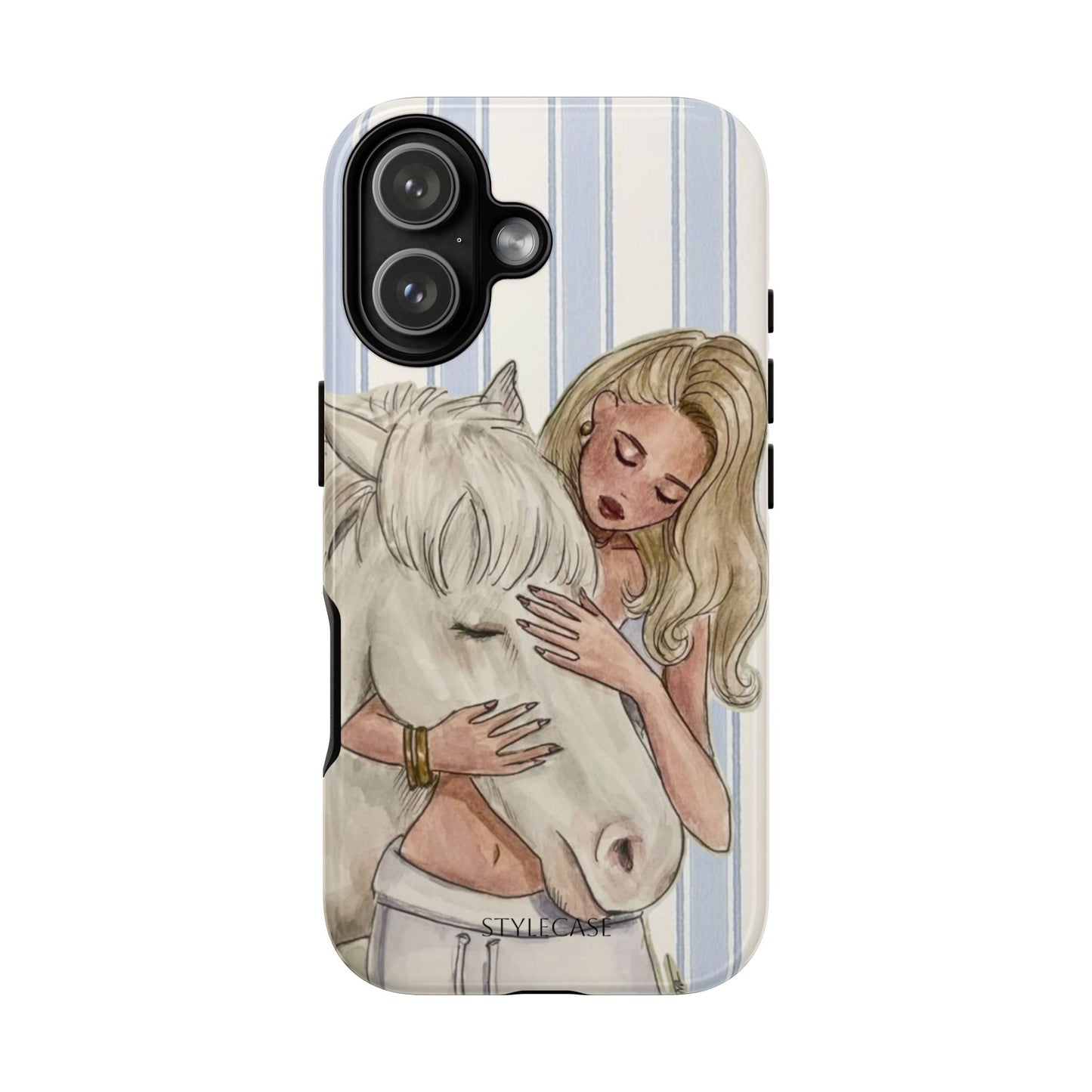 Blonde Woman & White Horse Phone Case - Samsung & Iphone Case