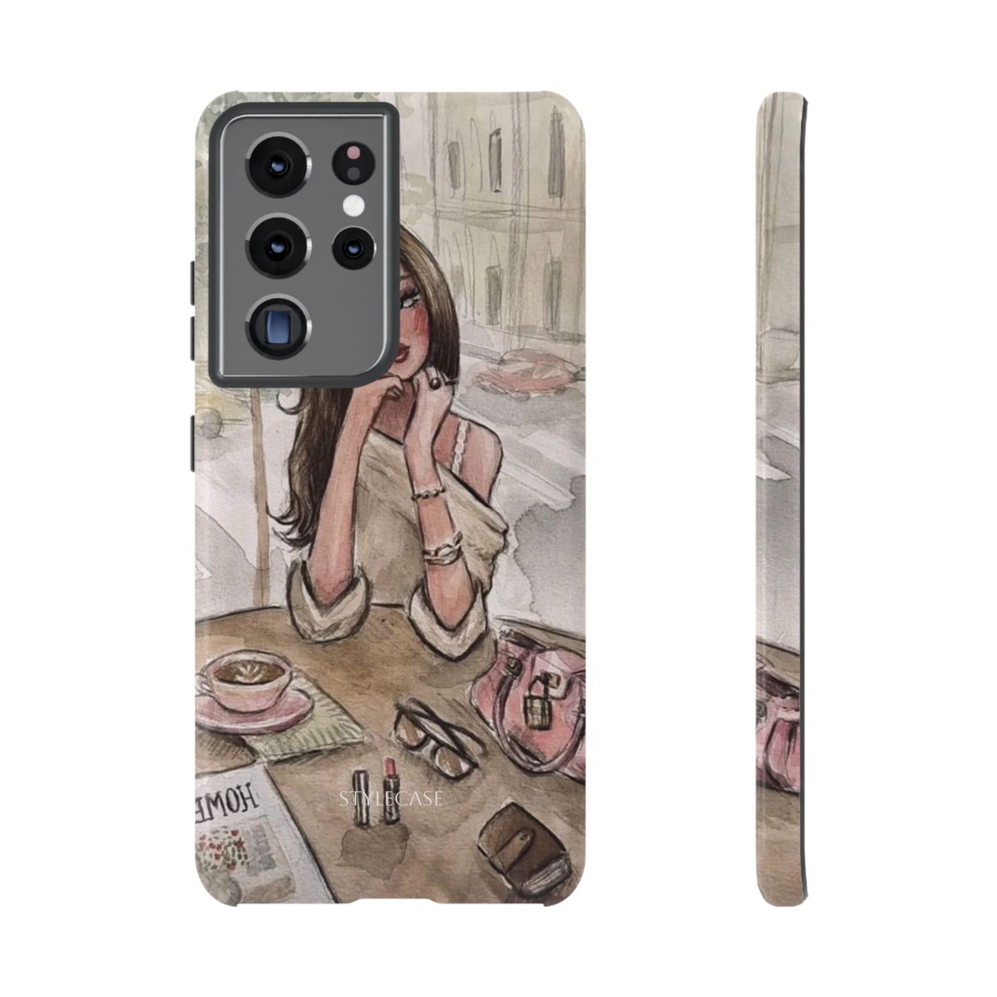 Chic Girl Café Phone Case — Cute Samsung & Iphone Cover