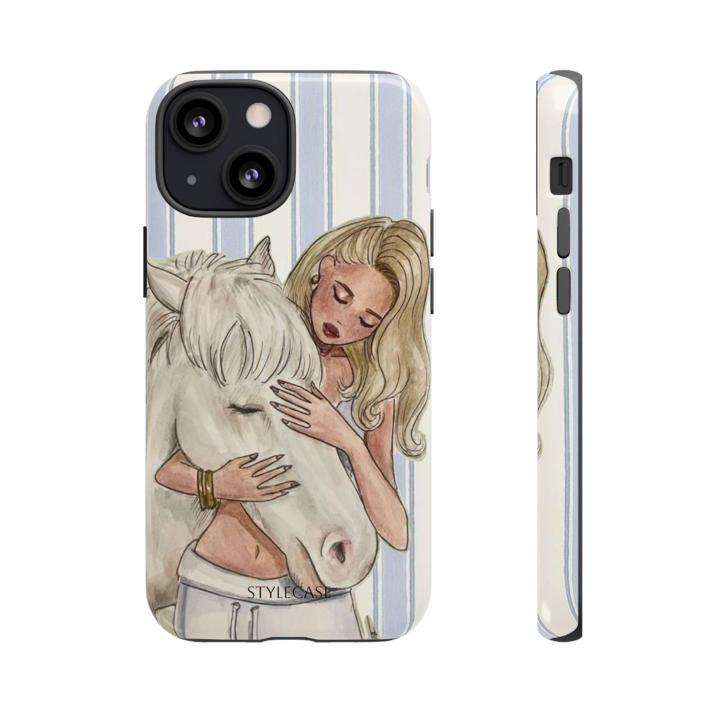 Blonde Woman & White Horse Phone Case - Samsung & Iphone Case