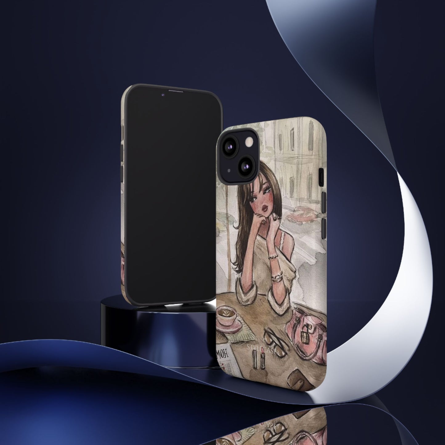 Chic Girl Café Phone Case — Cute Samsung & Iphone Cover