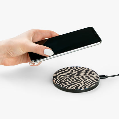 Zebra Print Wireless Charger — Sleek Animal Print Fast Charging Pad