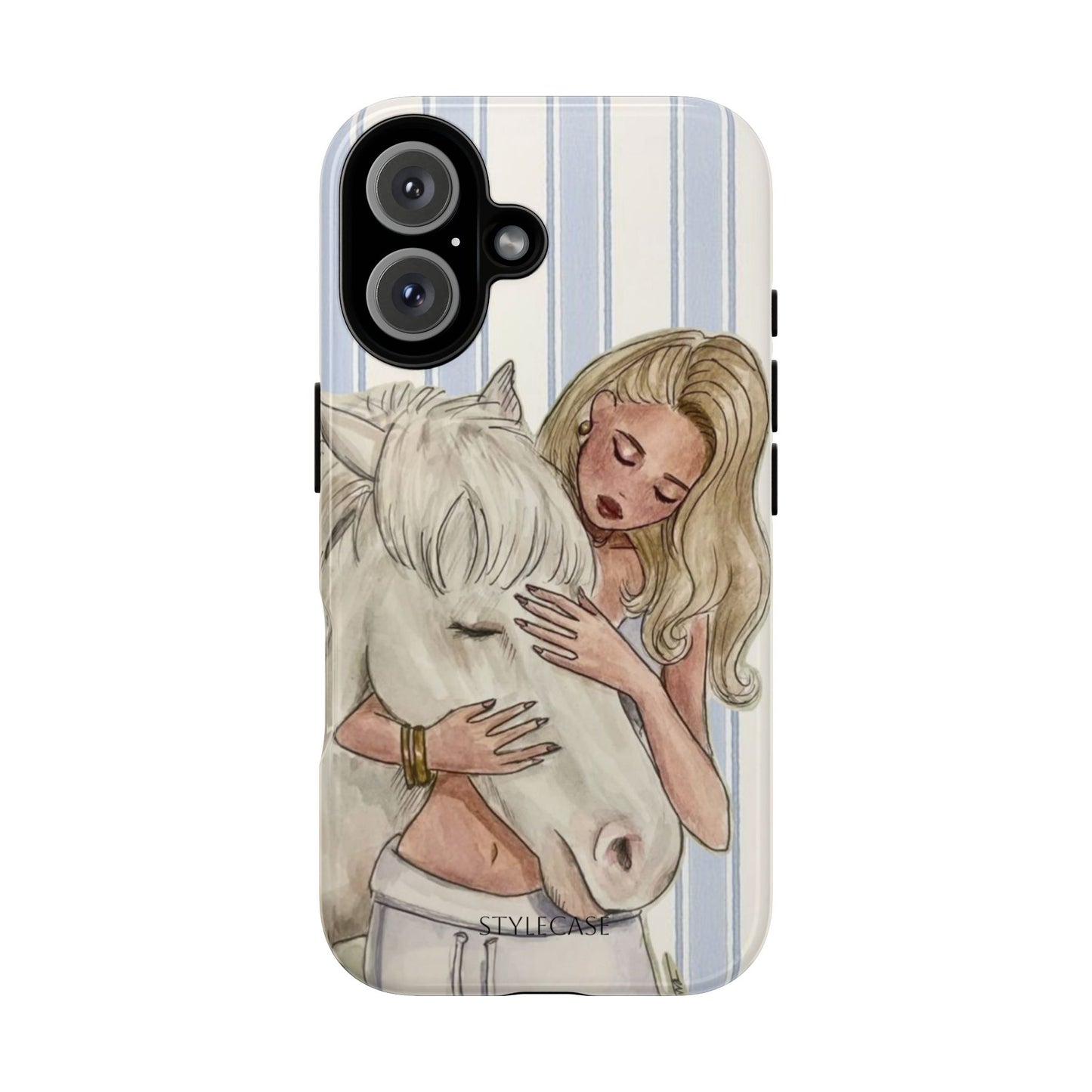 Blonde Woman & White Horse Phone Case - Samsung & Iphone Case