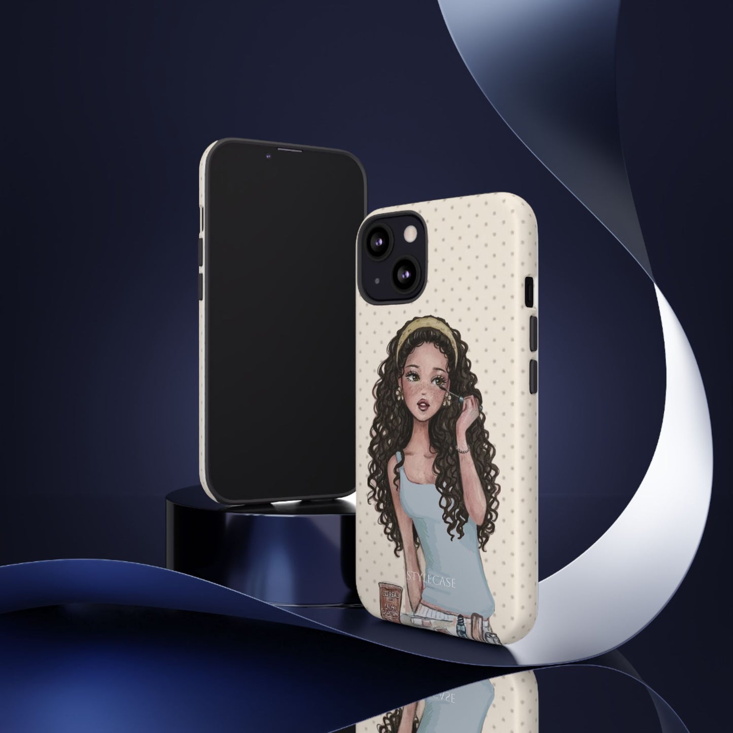 Cute Curly Girl Phone Case — Protective Samsung & Iphone Cover