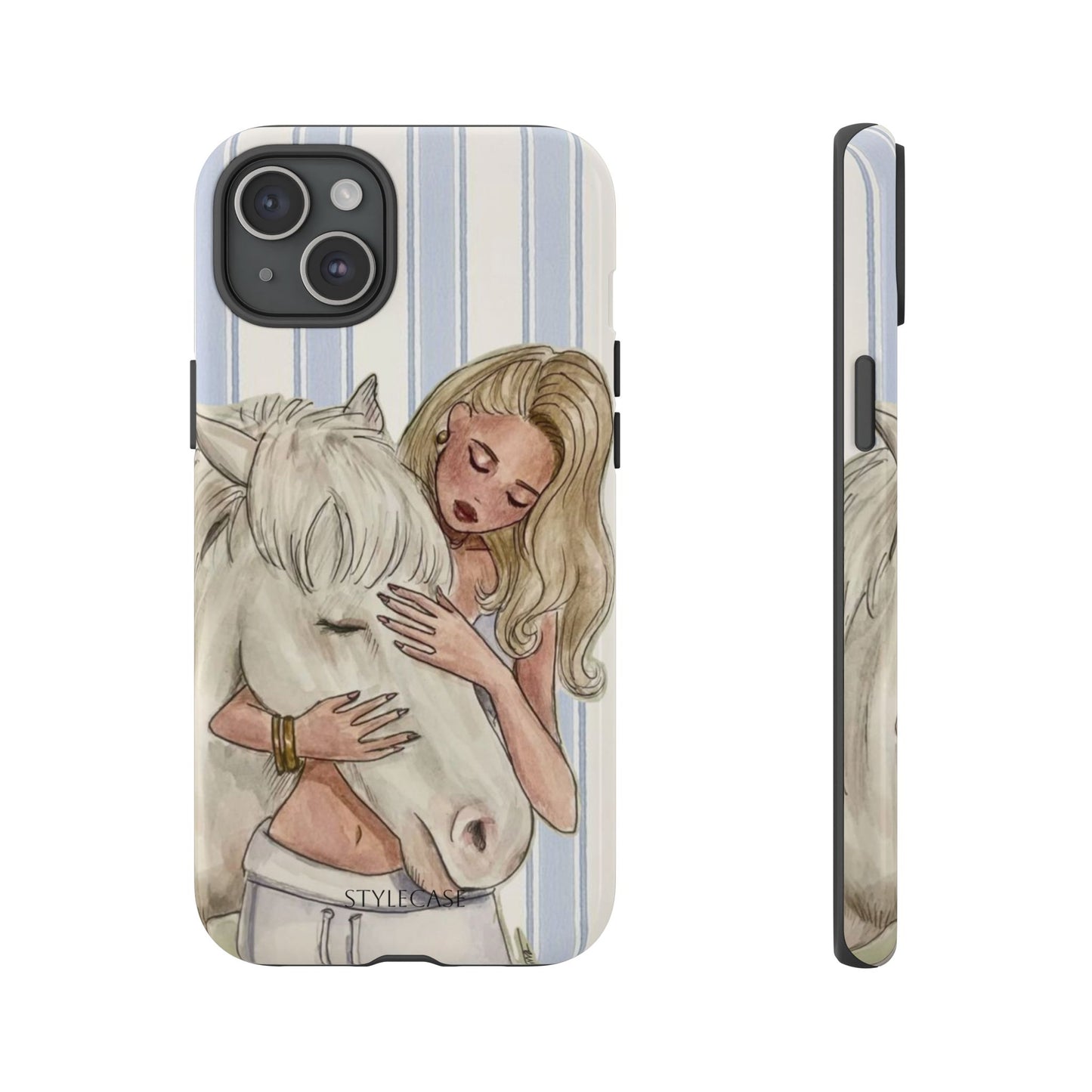 Blonde Woman & White Horse Phone Case - Samsung & Iphone Case