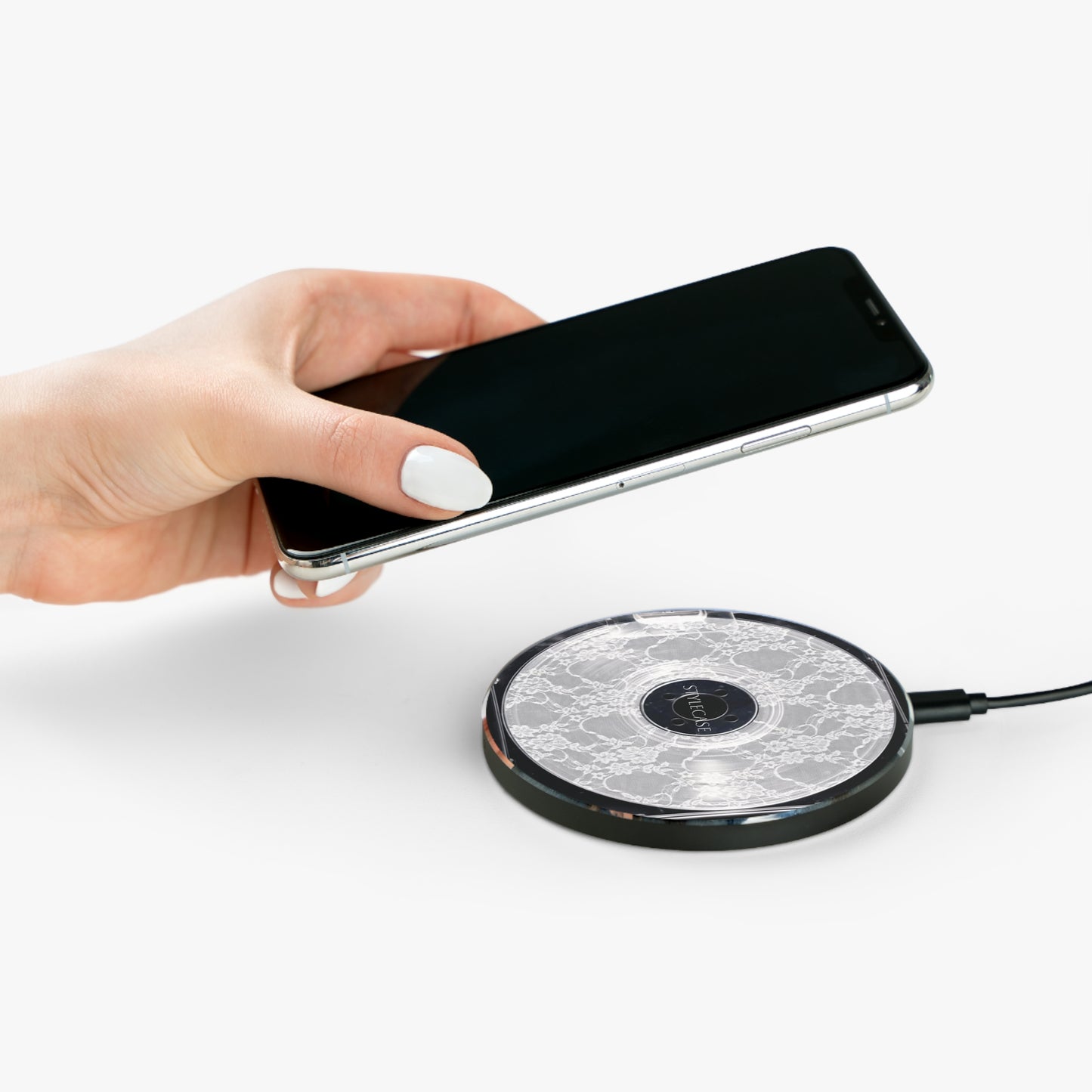 Wireless Charger — Elegant White Lace Fast Wireless Charging Pad